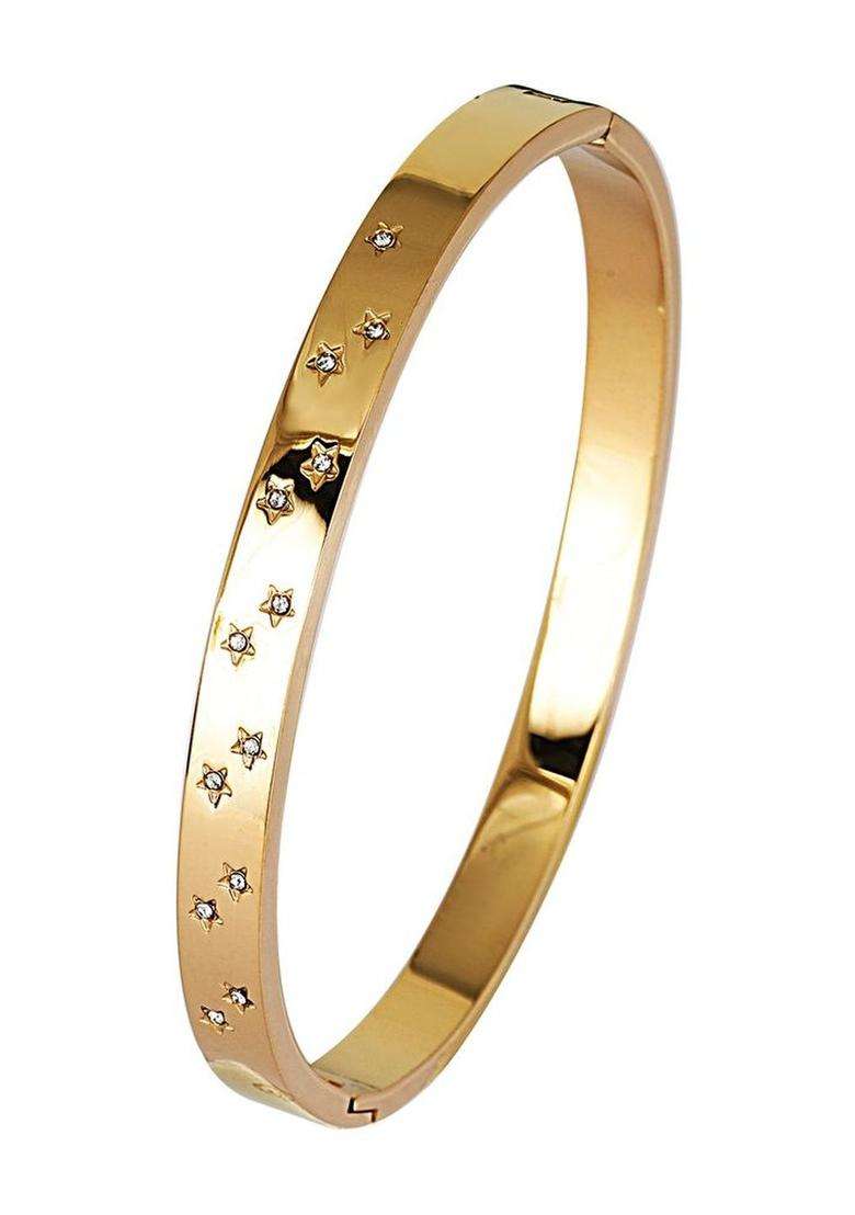 American Diamond Temple Gold-Plated Bangle-Style Bracelet for Women | Stylish Party & Everyday Wear | Gift for Her - Indya
