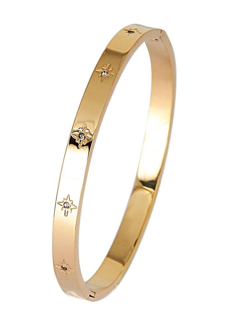 American Diamond Temple Gold-Plated Bangle-Style Bracelet for Women | Stylish Party & Everyday Wear | Gift for Her - Indya