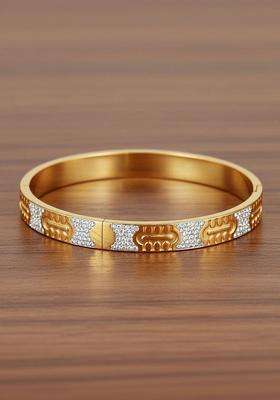 American Diamond Temple Gold-Plated Bangle-Style Bracelet for Women | Stylish Party & Everyday Wear | Gift for Her