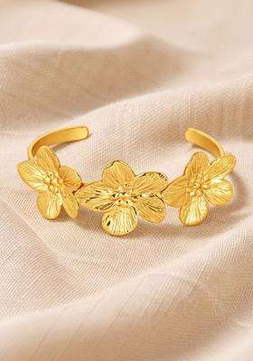 American Diamond Temple Gold-Plated Cuff Bracelet for Women | Stylish Party & Everyday Wear | Gift for Her