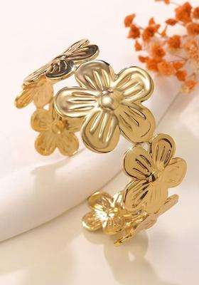 American Diamond Temple Gold-Plated Cuff Bracelet for Women | Stylish Party & Everyday Wear | Gift for Her