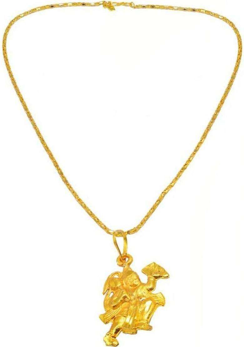 Gold-Plated Quirky Pendants with Chains for Men | Traditional Temple Jewellery for Wedding & Festive Wear | Gift for Him - Indya