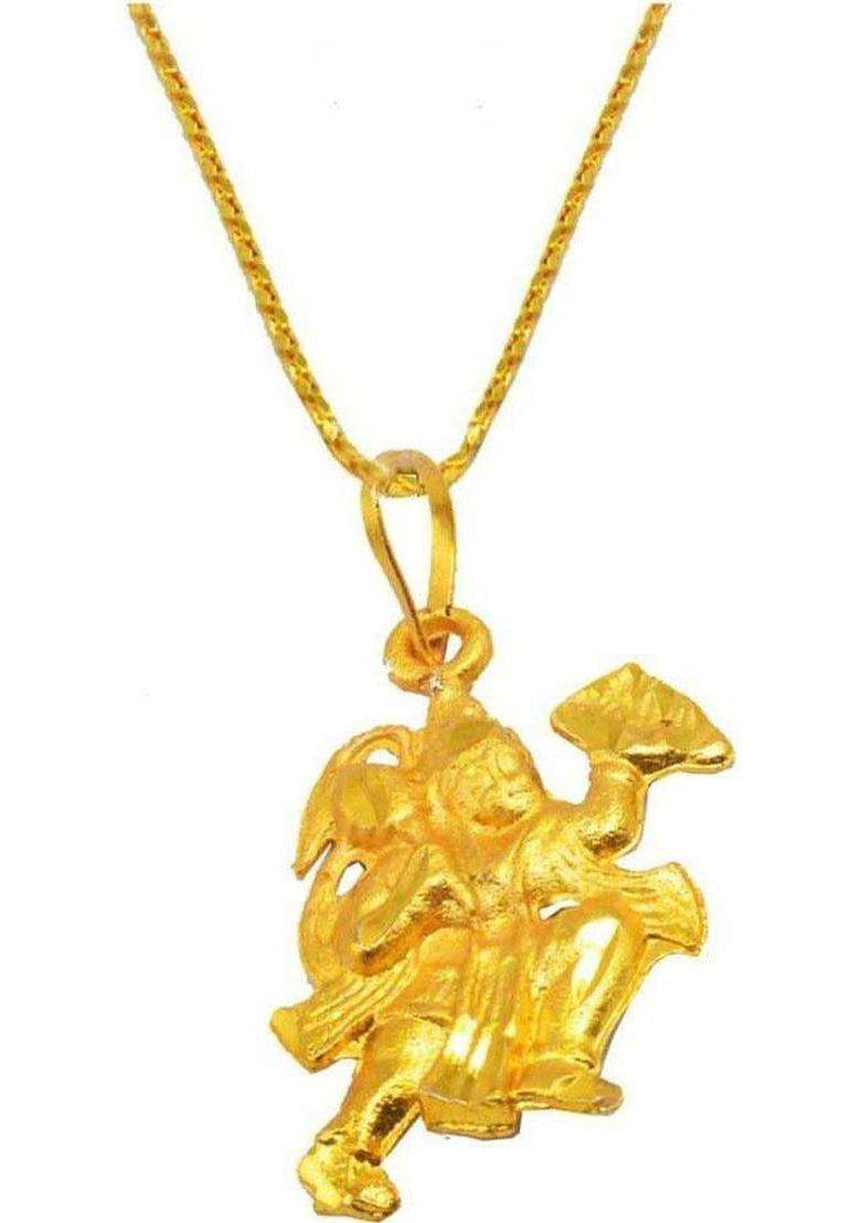 Gold-Plated Quirky Pendants with Chains for Men | Traditional Temple Jewellery for Wedding & Festive Wear | Gift for Him - Indya