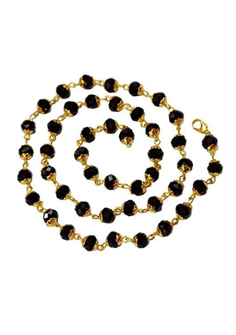 Gold-Plated Crystal Temple Chain for Women | Traditional Temple Jewellery for Wedding & Festive Wear | Gift for Her - Indya