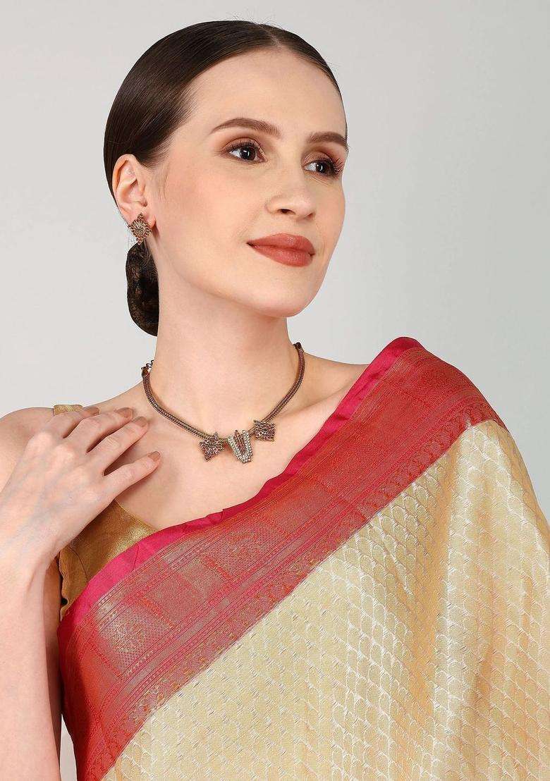 Regular Gold-Plated Temple Necklace and Earrings for Women | Traditional Temple Jewellery for Wedding & Festive Wear | Gift for Her - Indya
