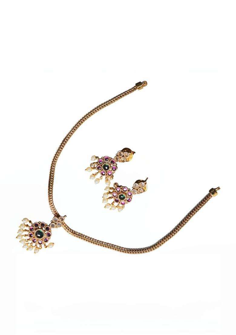 Temple Pendant and Earrings for Women | Traditional Temple Jewellery for Wedding & Festive Wear | Gift for Her - Indya