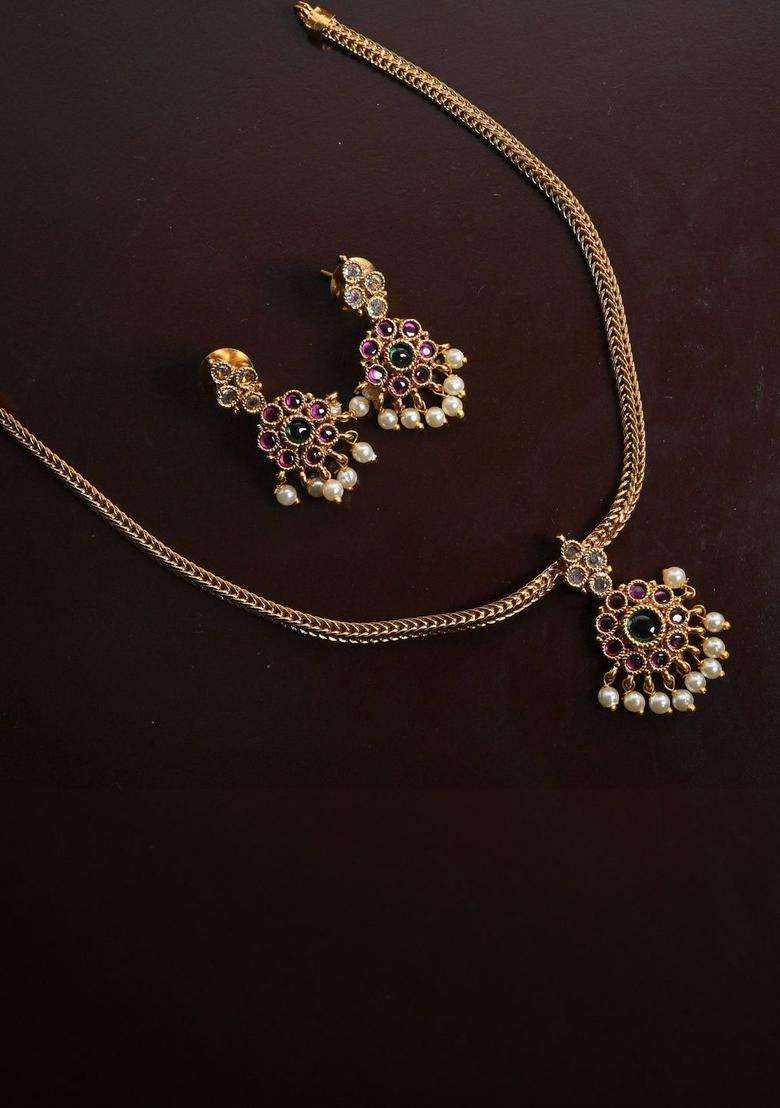 Temple Pendant and Earrings for Women | Traditional Temple Jewellery for Wedding & Festive Wear | Gift for Her - Indya