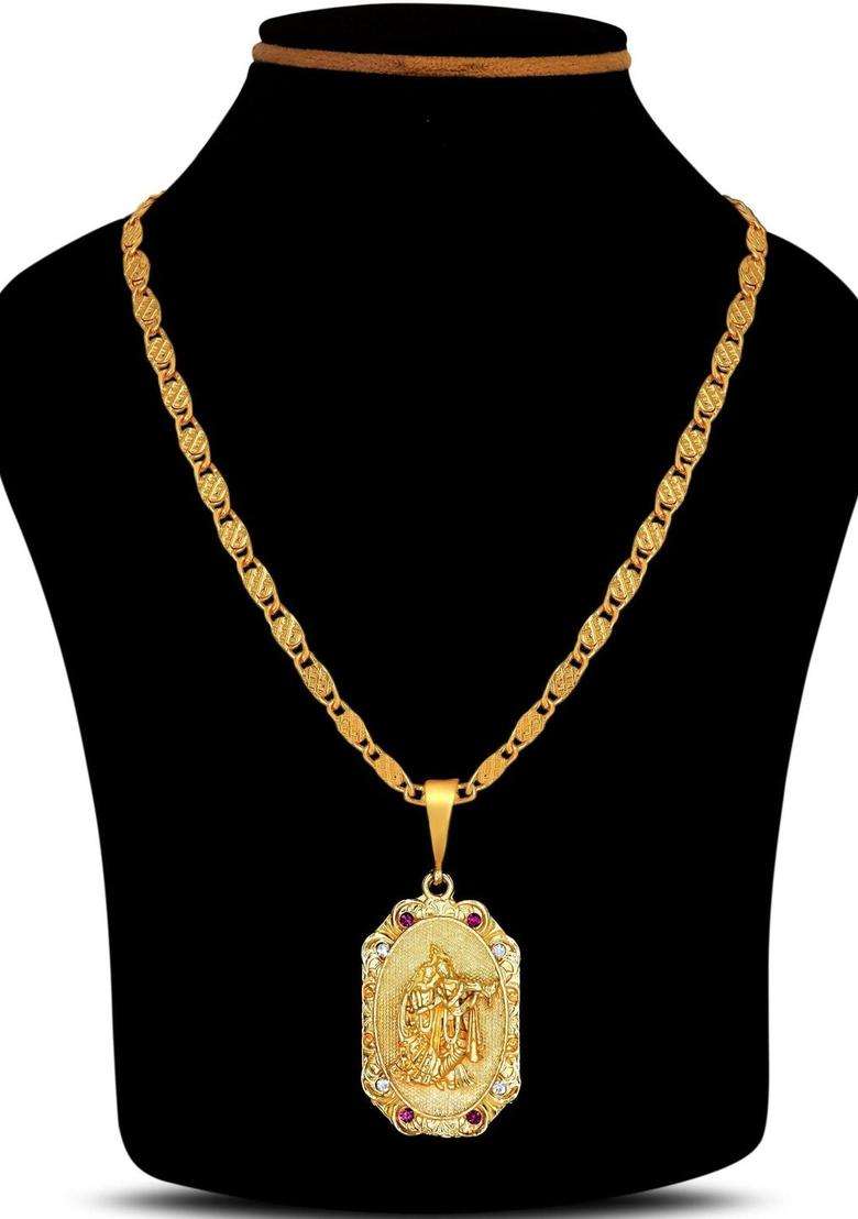 Brass Gold-Plated Temple Necklace for Women | Traditional Temple Jewellery for Wedding & Festive Wear | Gift for Her - Indya