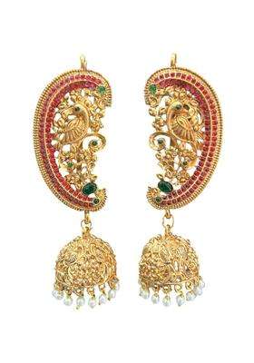 Gold-Plated Peacock Shaped Jhumkas Earrings for Women | Traditional Temple Jewellery for Wedding & Festive Wear | Gift for Her