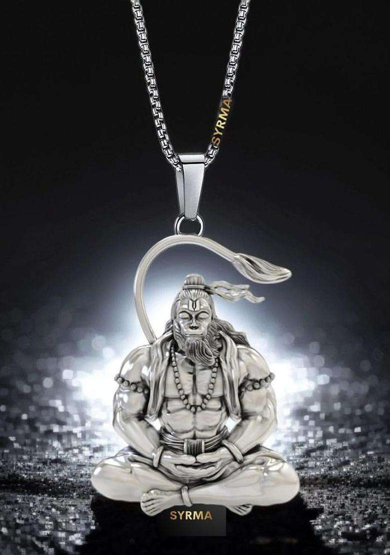 Stainless Steel Temple Contemporary Pendant with Chain for Men & Women | Traditional Temple Jewellery for Wedding & Festive Wear | Festive Gift - Indya