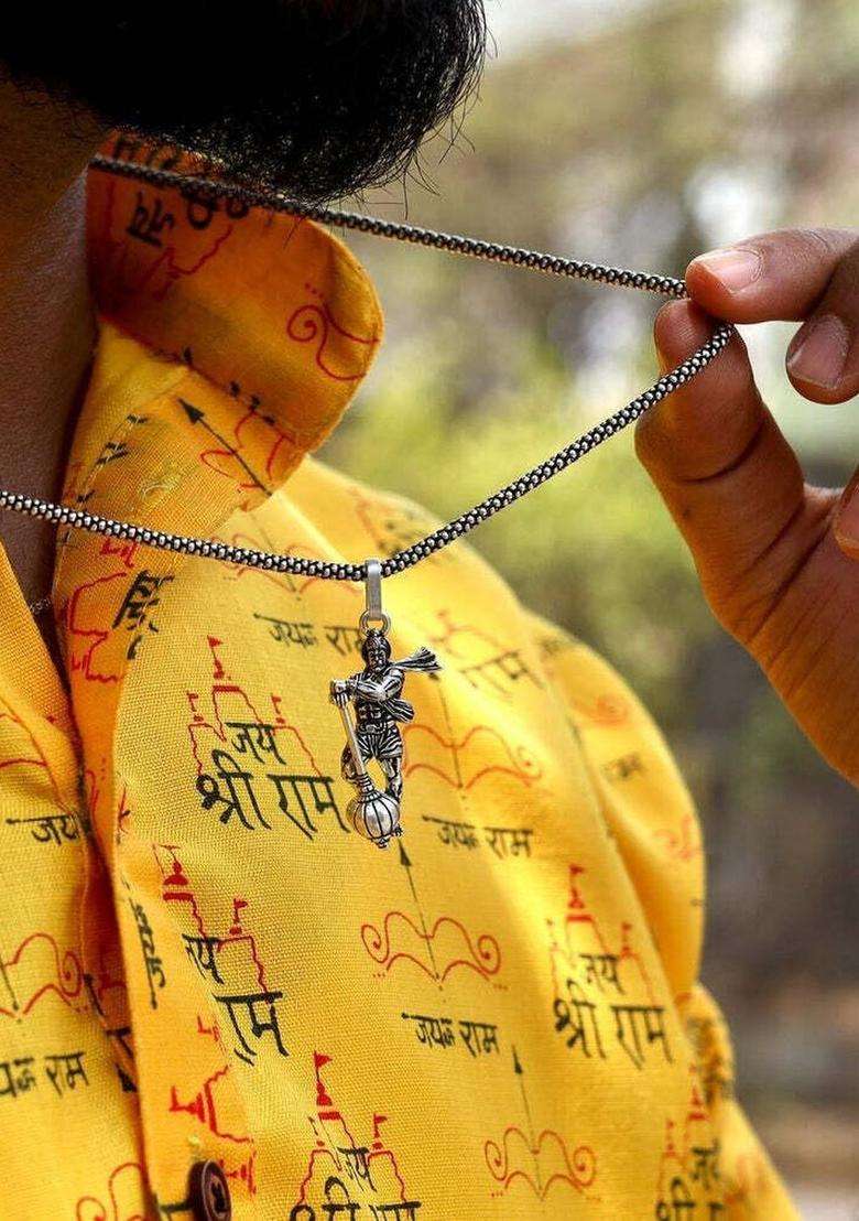 Stainless Steel Temple Contemporary Pendant with Chain for Men & Women | Traditional Temple Jewellery for Wedding & Festive Wear | Festive Gift - Indya
