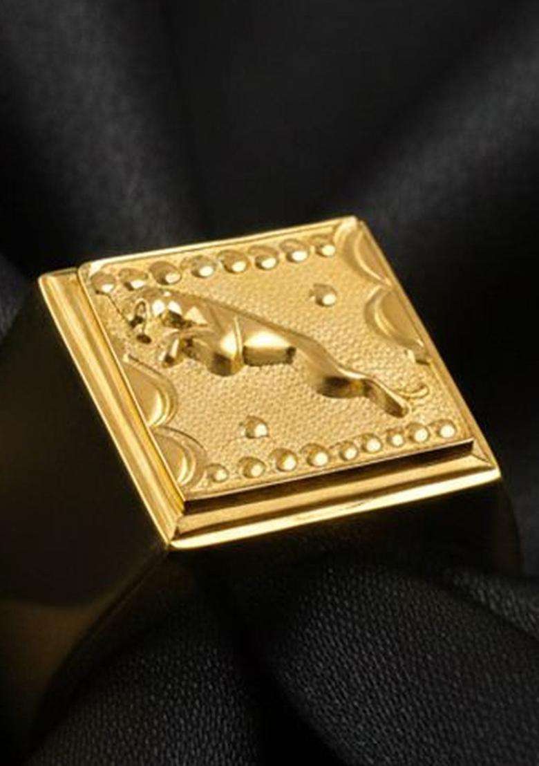 Gold-Plated Temple Finger Ring for Men | Stylish Party & Everyday Wear | Gift for Him - Indya