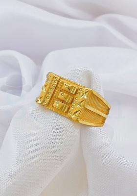 Gold-Plated Temple Finger Ring for Men | Fusion Party & Festive Wear | Gift for Him