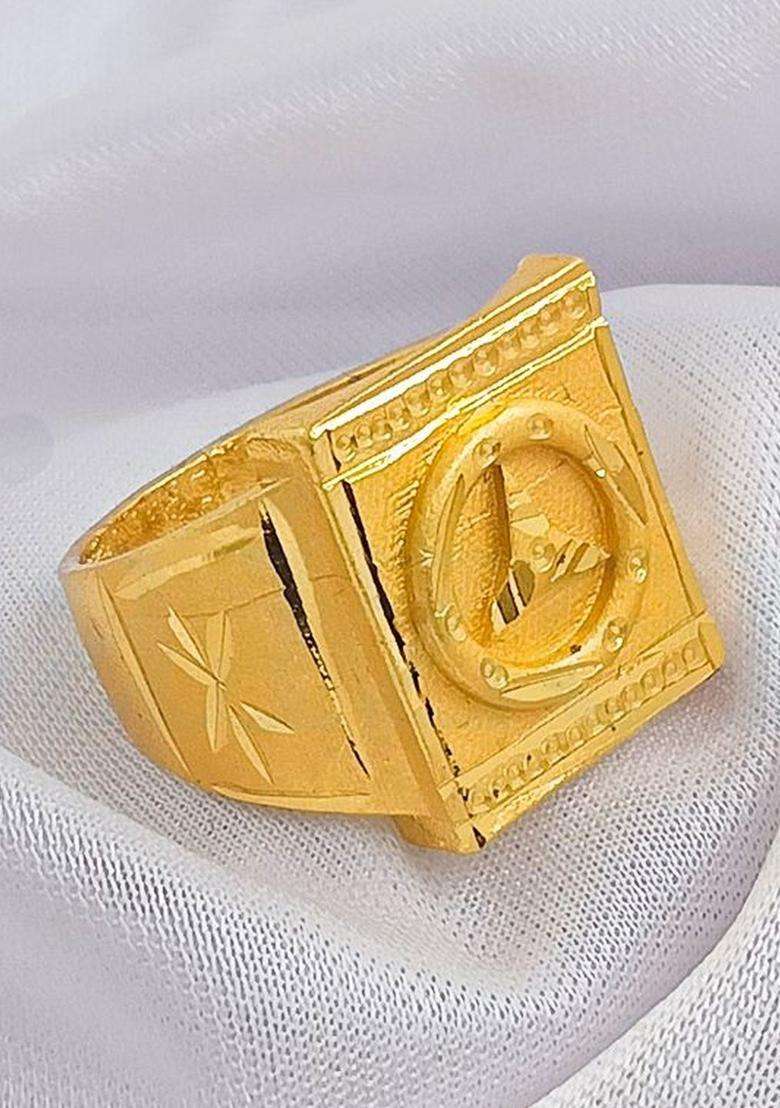 Gold-Plated Temple Finger Ring for Men | Stylish Party & Everyday Wear | Gift for Him - Indya