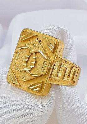 Gold-Plated Temple Finger Ring for Men | Stylish Party & Everyday Wear | Gift for Him