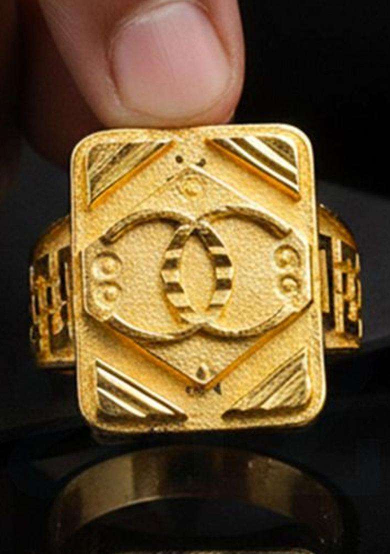 Gold-Plated Temple Finger Ring for Men | Stylish Party & Everyday Wear | Gift for Him - Indya