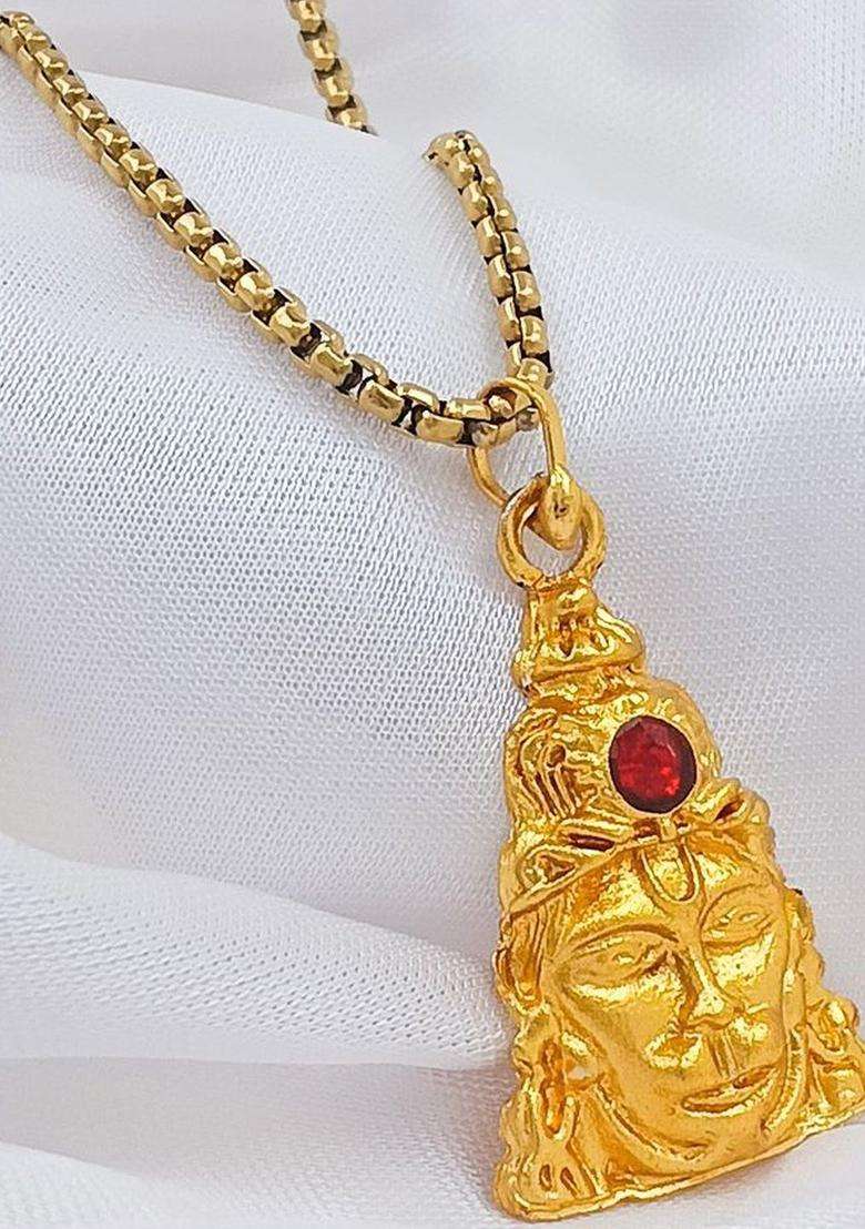Gold-Plated Quirky Pendants with Chains for Men & Women | Traditional Temple Jewellery for Wedding & Festive Wear | Festive Gift - Indya