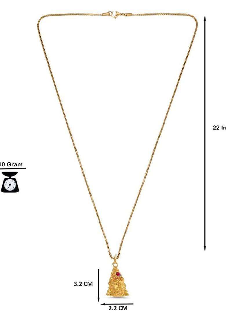 Gold-Plated Quirky Pendants with Chains for Men & Women | Traditional Temple Jewellery for Wedding & Festive Wear | Festive Gift - Indya