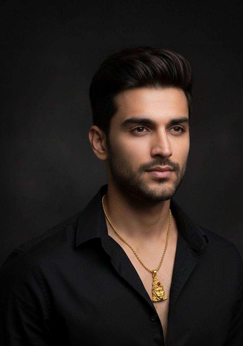 Gold-Plated Quirky Pendants with Chains for Men & Women | Traditional Temple Jewellery for Wedding & Festive Wear | Festive Gift - Indya