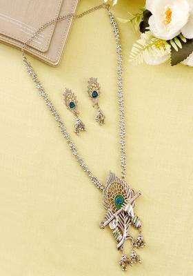 Silver-Plated Beaded Jewellery Set for Women | Traditional Temple Jewellery for Wedding & Festive Wear | Gift for Her