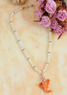 Silver-Plated Pearls Temple Necklace for Women | Stylish Party & Everyday Wear | Gift for Her