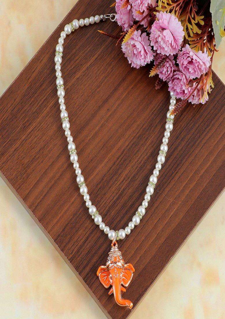Silver-Plated Pearls Temple Necklace for Women | Stylish Party & Everyday Wear | Gift for Her - Indya