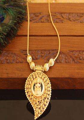 Copper Gold-Plated Temple Necklace with Agate Stone for Women | Traditional Temple Jewellery for Wedding & Festive Wear | Gift for Her