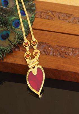 Copper Gold-Plated Temple Necklace with Agate Stone for Women | Traditional Temple Jewellery for Wedding & Festive Wear | Gift for Her
