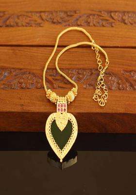 Copper Gold-Plated Temple Necklace with Agate Stone for Women | Traditional Temple Jewellery for Wedding & Festive Wear | Gift for Her