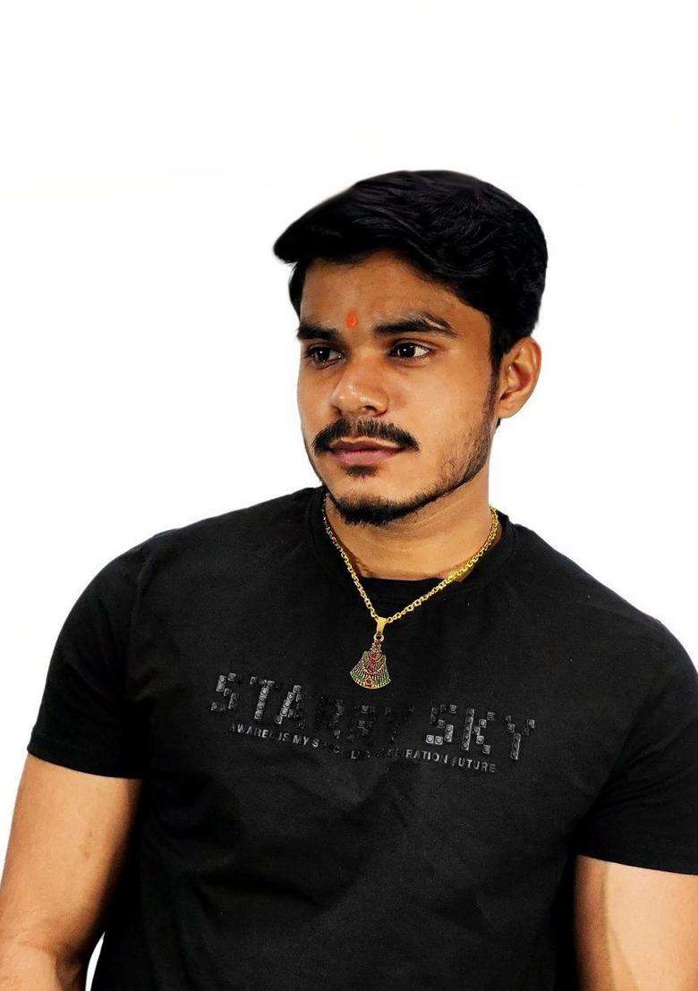 Gold-Plated Geometric Pendants with Chains for Men & Women | Traditional Temple Jewellery for Wedding & Festive Wear | Festive Gift - Indya
