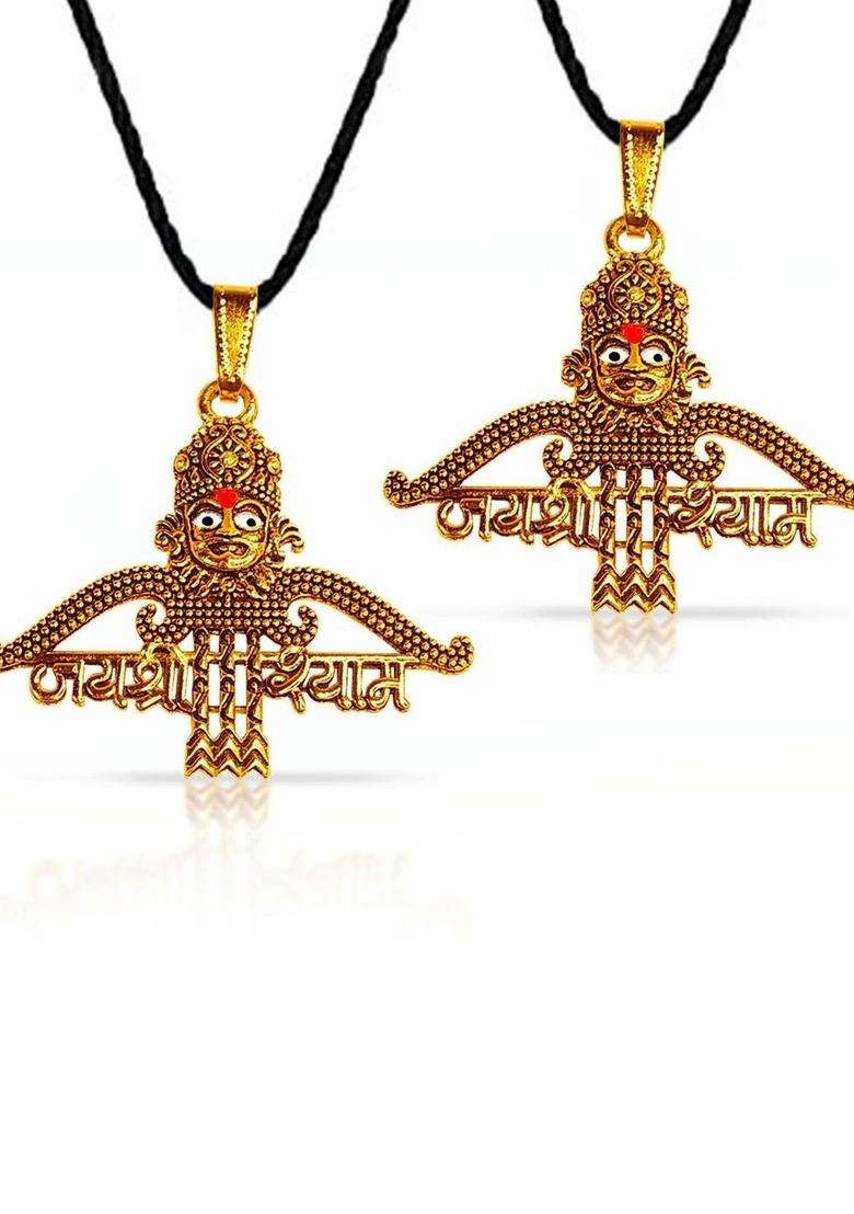 Gold-Plated Quirky Pendants with Chains for Men & Women | Traditional Temple Jewellery for Wedding & Festive Wear | Festive Gift - Indya