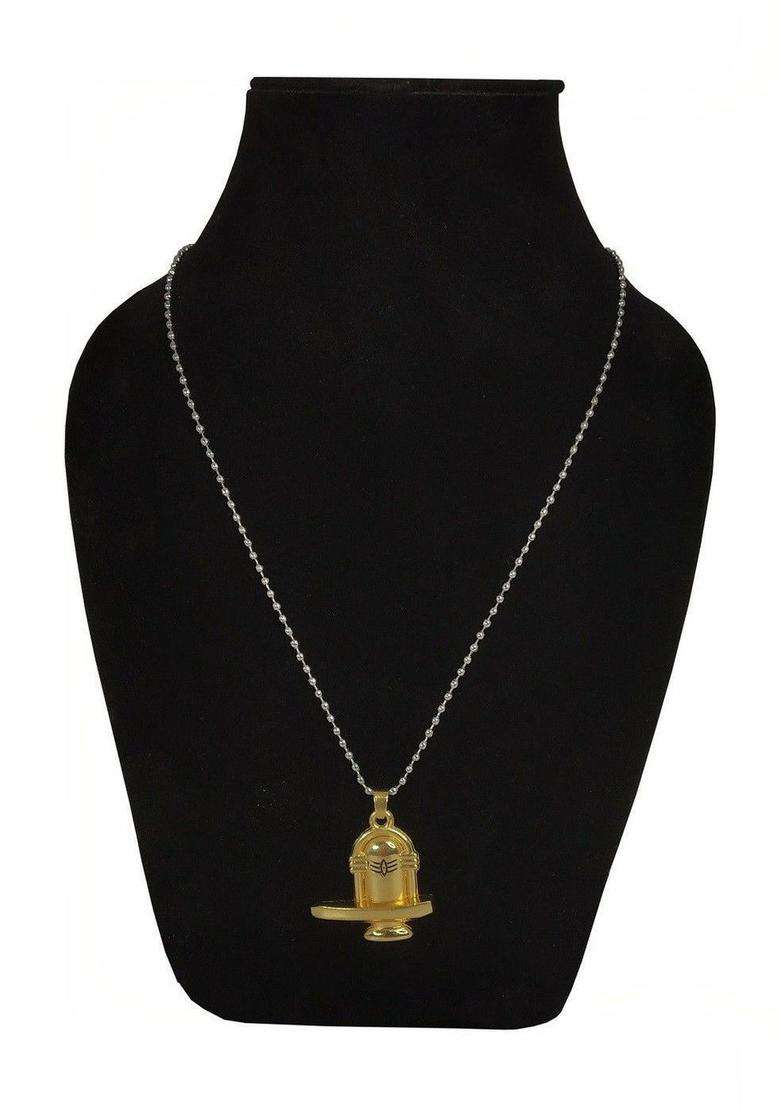 Gold-Plated Geometric Pendants with Chains for Men & Women | Traditional Temple Jewellery for Wedding & Festive Wear | Festive Gift - Indya