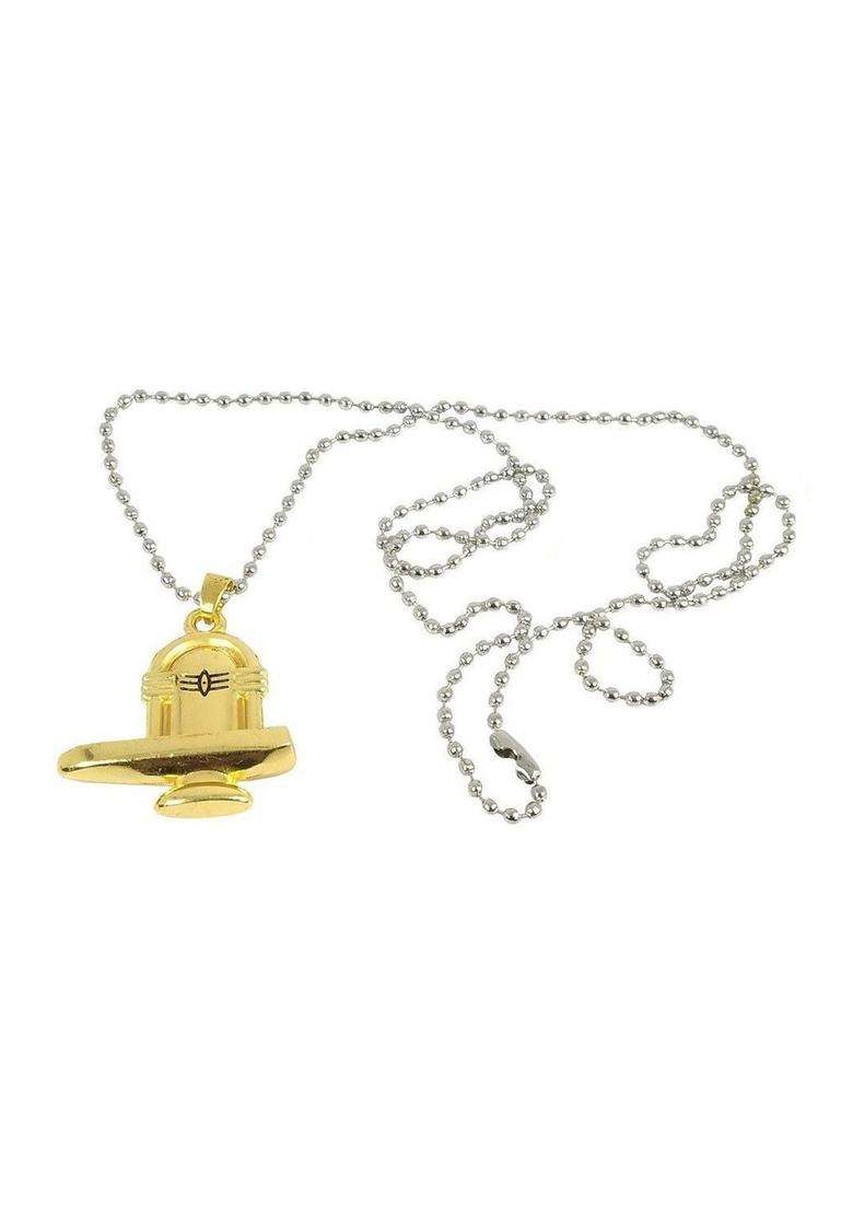 Gold-Plated Geometric Pendants with Chains for Men & Women | Traditional Temple Jewellery for Wedding & Festive Wear | Festive Gift - Indya