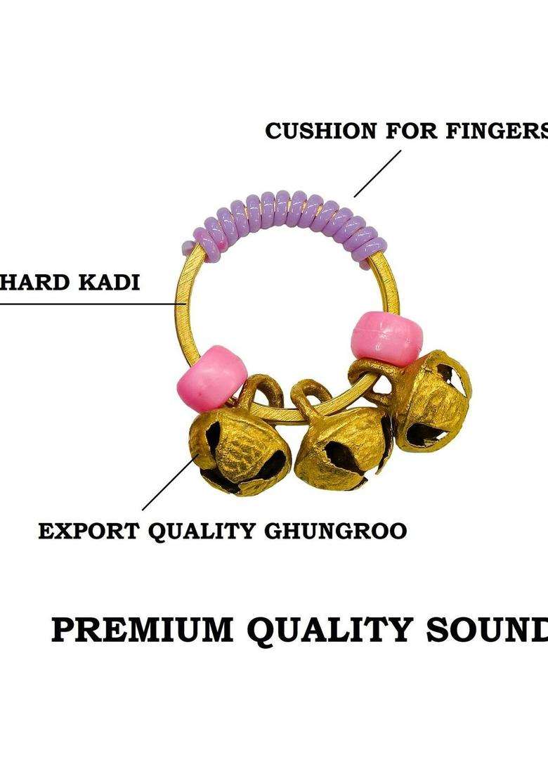 Set of 5 Gold-Plated Temple Beaded Finger Ring for Women | Traditional Temple Jewellery for Wedding & Festive Wear | Gift for Her - Indya