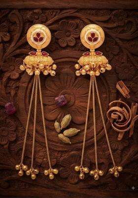 Gold-Plated Circular Jhumkas Earrings for Women | Traditional Temple Jewellery for Wedding & Festive Wear | Gift for Her