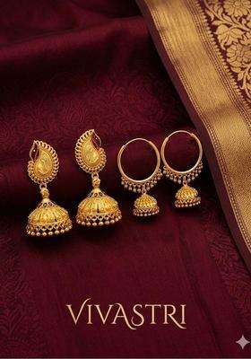 Gold-Plated Circular Jhumkas Earrings for Women | Traditional Temple Jewellery for Wedding & Festive Wear | Gift for Her