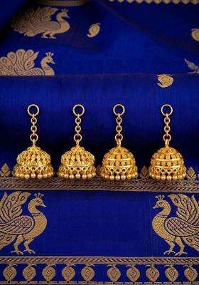 Gold-Plated Dome Shaped Jhumkas Earrings for Women | Traditional Temple Jewellery for Wedding & Festive Wear | Gift for Her