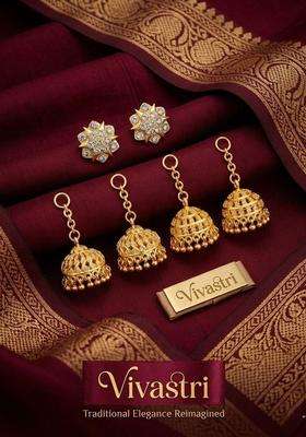 Gold-Plated Circular Jhumkas Earrings for Women | Traditional Temple Jewellery for Wedding & Festive Wear | Gift for Her
