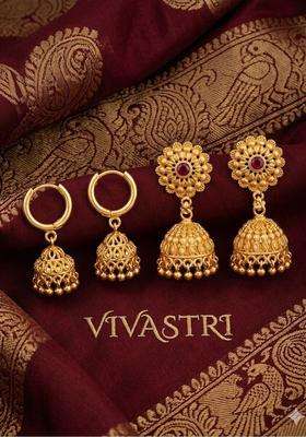 Gold-Plated Circular Jhumkas Earrings for Women | Traditional Temple Jewellery for Wedding & Festive Wear | Gift for Her