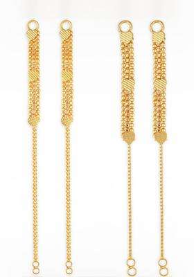 Set of 2 Gold-Plated Classic Temple Ear Chain for Women | Traditional Temple Jewellery for Wedding & Festive Wear | Gift for Her