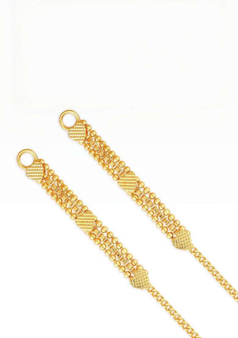 Set of 2 Gold-Plated Classic Temple Ear Chain for Women | Traditional Temple Jewellery for Wedding & Festive Wear | Gift for Her - Indya