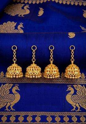 Gold-Plated Dome Shaped Jhumkas Earrings for Women | Traditional Temple Jewellery for Wedding & Festive Wear | Gift for Her