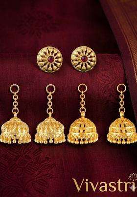 Gold-Plated Dome Shaped Jhumkas Earrings for Women | Traditional Temple Jewellery for Wedding & Festive Wear | Gift for Her