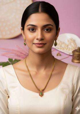 Brass Gold-Plated Temple Necklace for Women | Traditional Temple Jewellery for Wedding & Festive Wear | Gift for Her