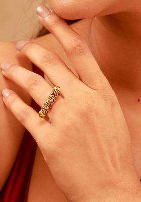 Gold-Plated Temple Finger Ring for Women | Traditional Temple Jewellery for Wedding & Festive Wear | Gift for Her