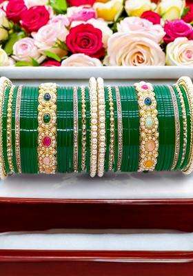 Gold-Plated Set of 42 Bangles for Women | Traditional Temple Jewellery for Wedding & Festive Wear | Gift for Her