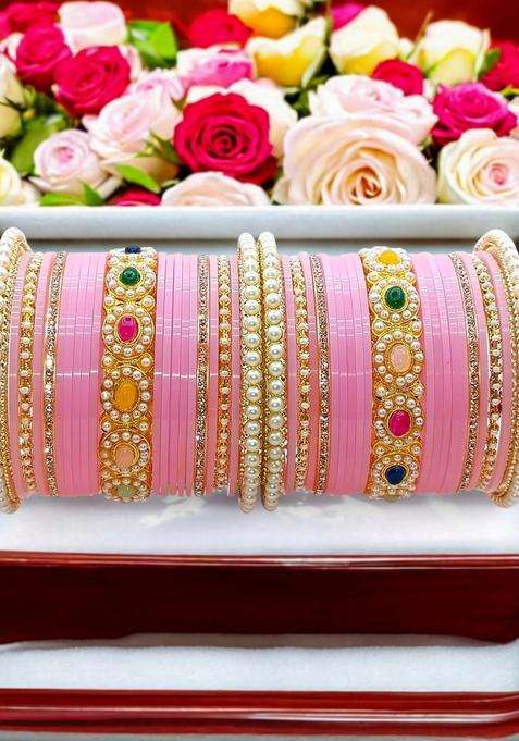 Gold-Plated Set of 42 Bangles for Women | Traditional Temple Jewellery for Wedding & Festive Wear | Gift for Her