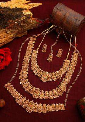 Gold-Plated Temple Jewellery Set with Kamarband for Women | Traditional Temple Jewellery for Wedding & Festive Wear | Gift for Her