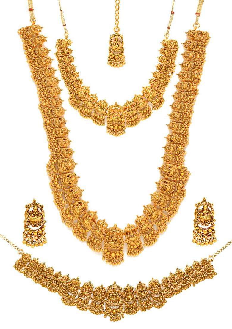 Gold-Plated Temple Jewellery Set with Kamarband for Women | Traditional Temple Jewellery for Wedding & Festive Wear | Gift for Her - Indya