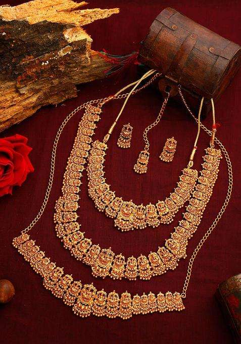Gold-Plated Temple Jewellery Set with Kamarband for Women | Traditional Temple Jewellery for Wedding & Festive Wear | Gift for Her